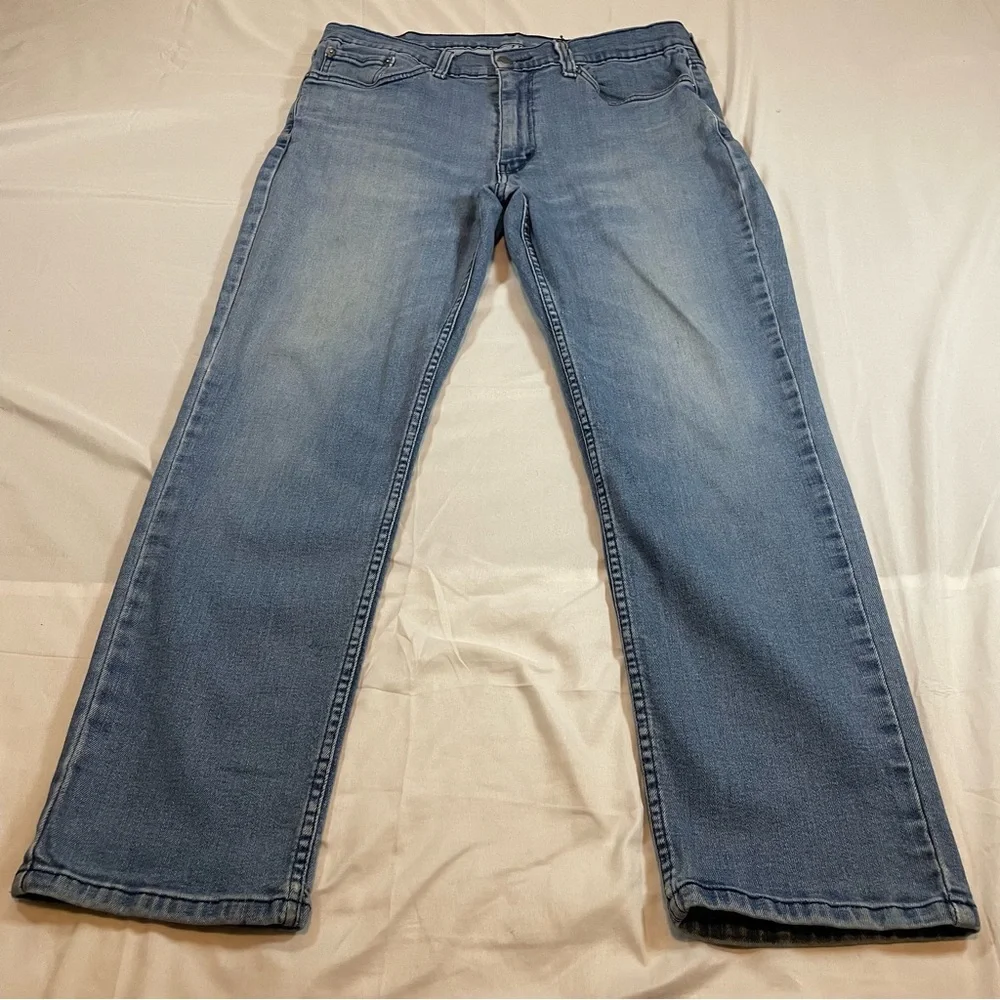 Levis 514 Mens Straight Fit Jeans Light Wash Blue Denim‎ 36x28 00514-1285
